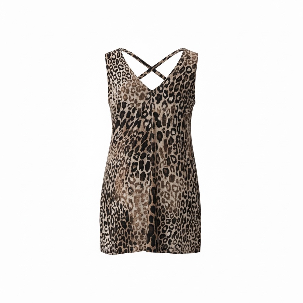 Leopard Print Sheer Tunic Size XL - Picture 2 of 6